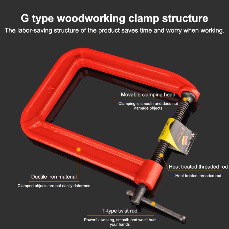 Woodworking Clamp - مشبك G عميق المدى، مشبك C