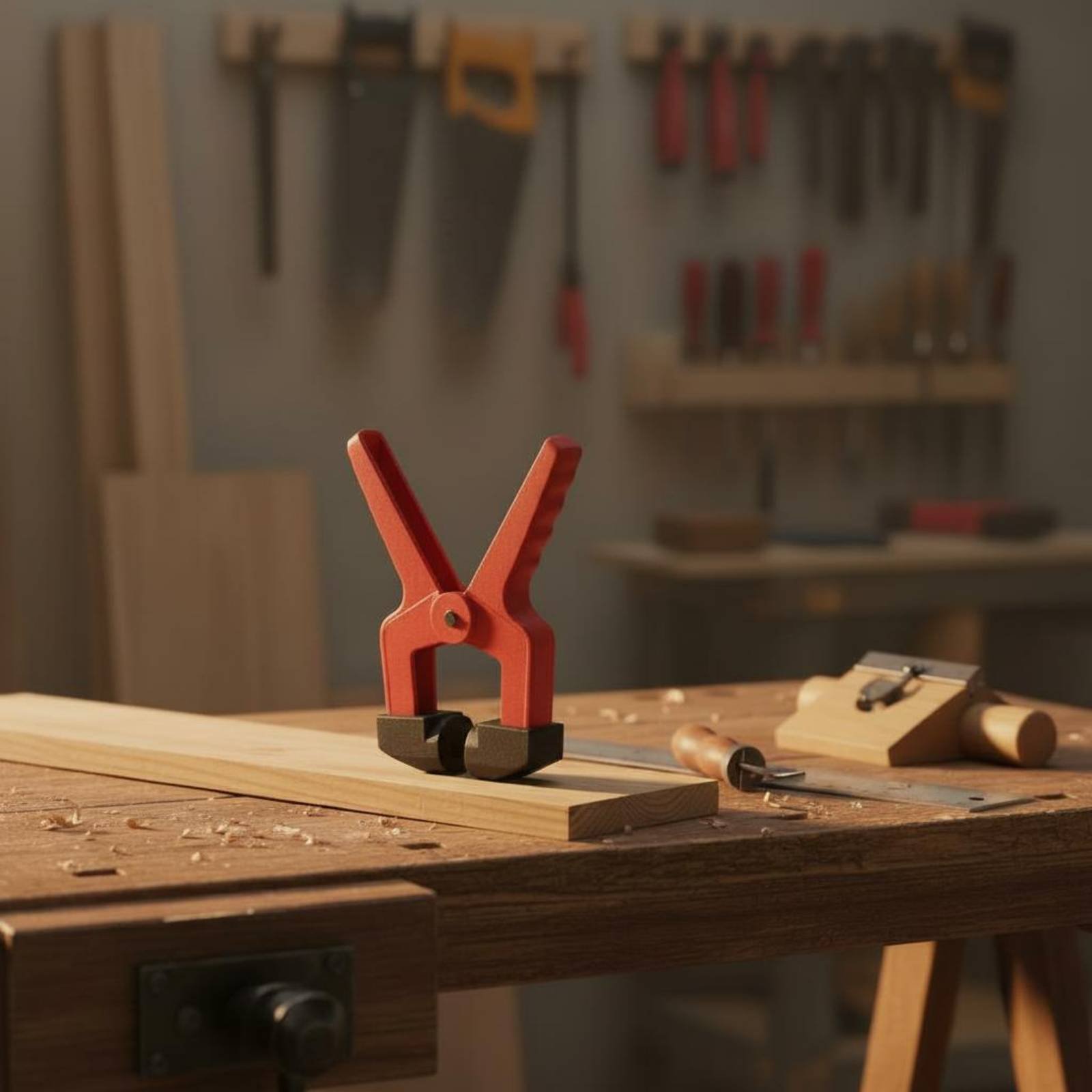 مشبك مثلثي الشكل باللون الأحمر - مراجعة Woodworking Clamp وسعره
