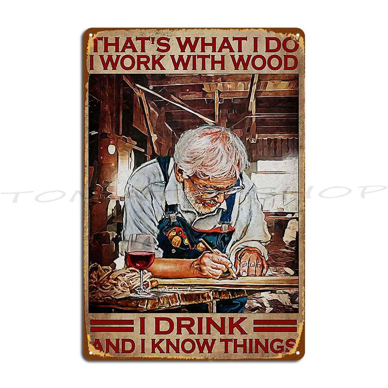 لافتة معدنية بتصميم نجار قديم  - مراجعة Woodworking Quotes Funny وسعره