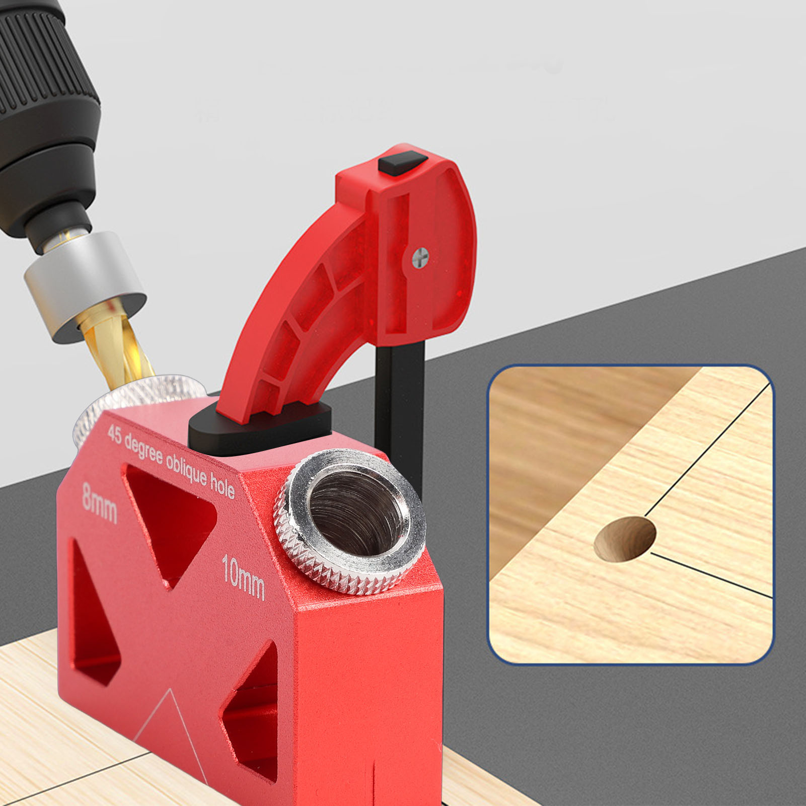 45 °   محدد زاوية الحفر من الأ - مراجعة Woodworking Hacks وسعره