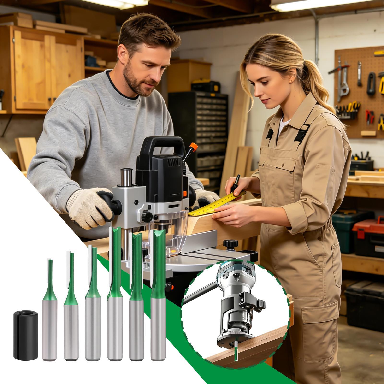 ريشة راوتر مستقيمة بقطر ساق 8  - مراجعة Woodworking Groove وسعره